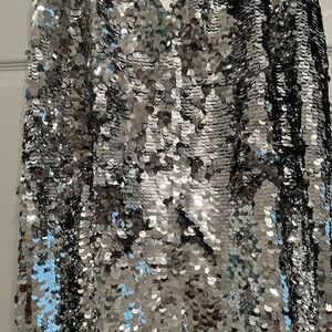 Plus size silver sequin skirt